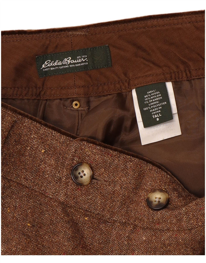 EDDIE BAUER Γυναικείο ψηλό παντελόνι Chino US 8 Medium W32 L35 Brown Flecked