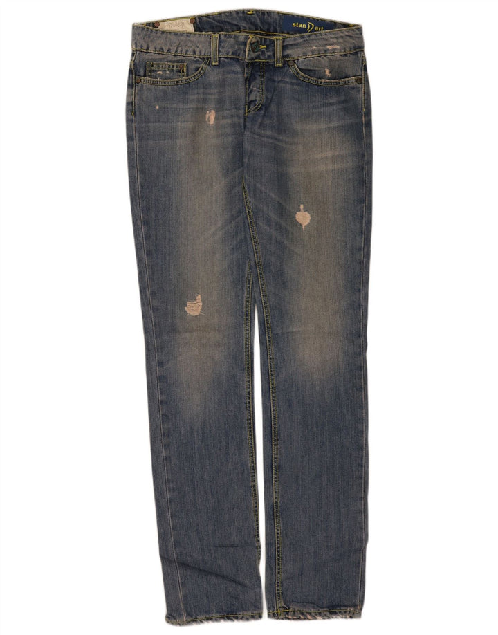 Dondup Γυναικείο Distressed Straight Jeans W30 L34 Μπλε βαμβακερό