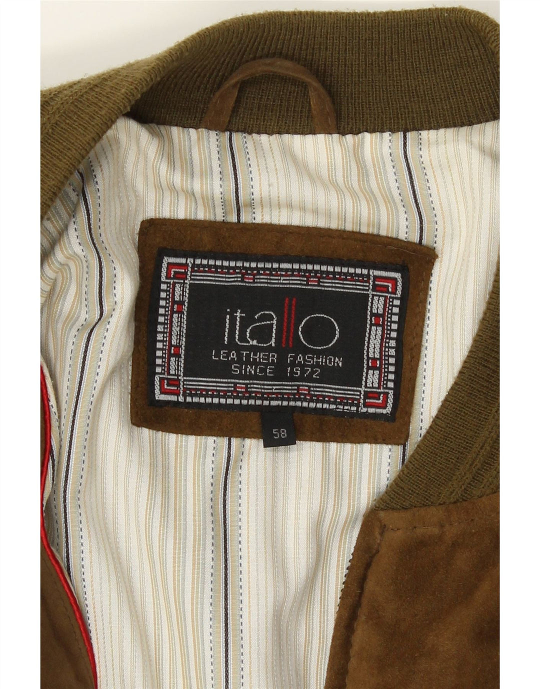 Itallo Ανδρικό Suede Bomber Jacket IT 58 4XL Καφέ Δερμάτινο