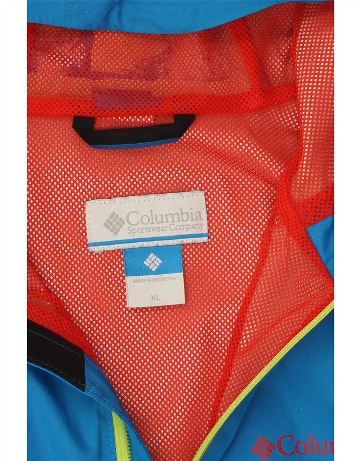 Columbia Γυναικείο μπουφάν βροχής με κουκούλα UK 18 XL Blue Polyester