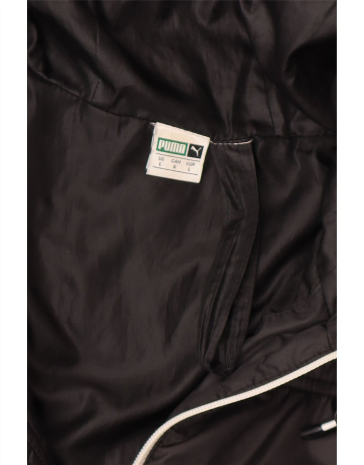 PUMA Womens Hooded Padded Jacket UK 16 Large Black Colourblock Polyester Vintage Puma and Second-Hand Puma from Messina Hembry 