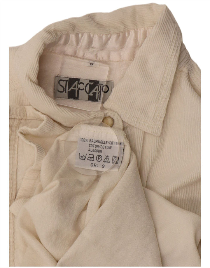 STACCATO Γυναικείο υπερμεγέθη κοτλέ πουκάμισο UK 10 Small Off White Βαμβακερό