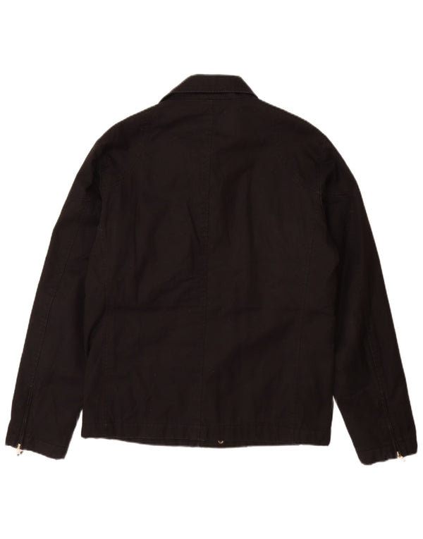ZARA Mens Utility Jacket UK 38 Medium Black Cotton