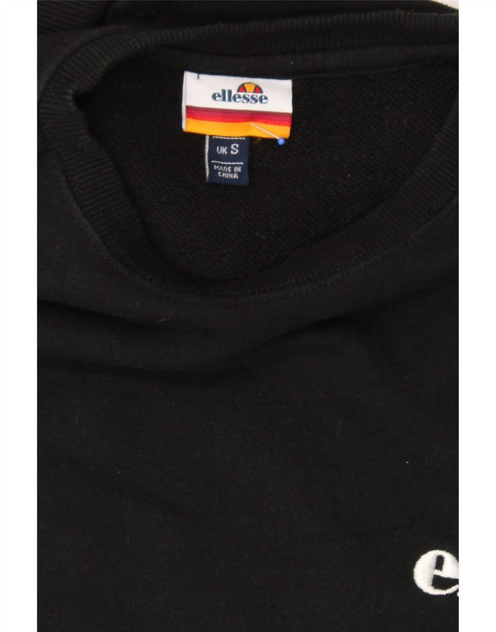 ELLESSE Mens Sweatshirt Jumper Small Black Cotton Vintage Ellesse and Second-Hand Ellesse from Messina Hembry 