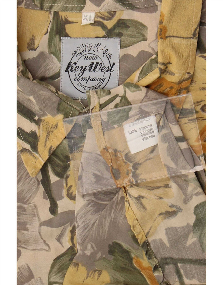 Key West Ανδρικό πουκάμισο XL Πολύχρωμο Floral Viscose
