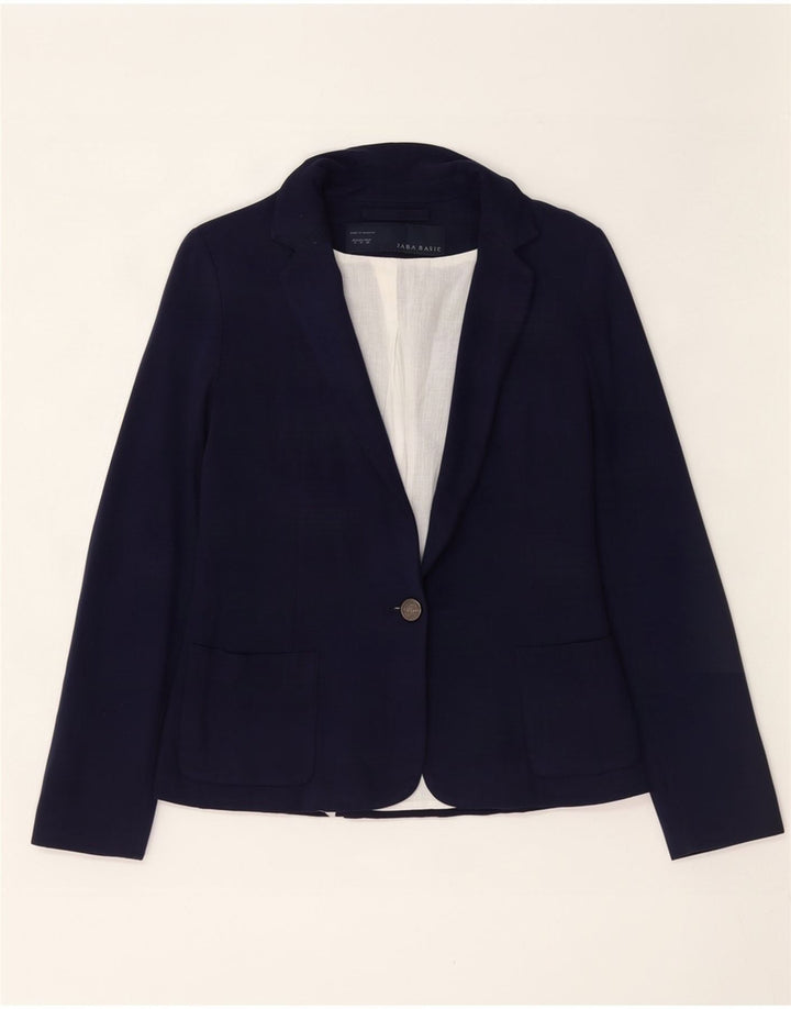 Zara Γυναικείο Μπλέιζερ Μπουφάν UK 10 Small Navy Blue