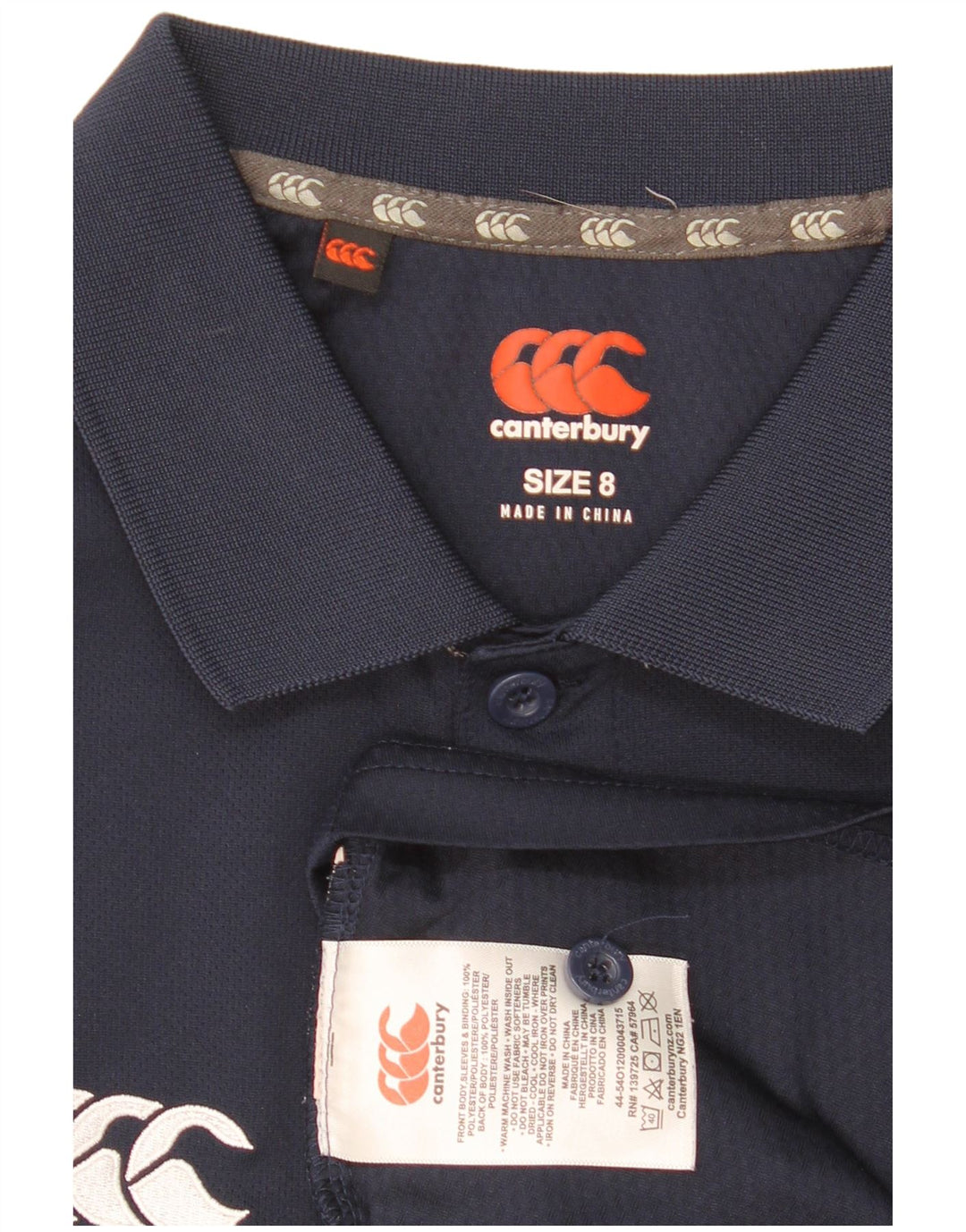 Canterbury γυναικείο μπλουζάκι πόλο UK 8 Small Navy Blue Polyester