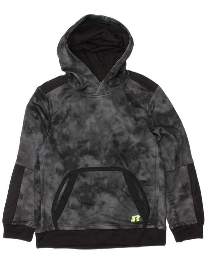 Russell Athletic Boys Hoodie Jumper 6-7 ετών Small Grey Tie Dye Polyester