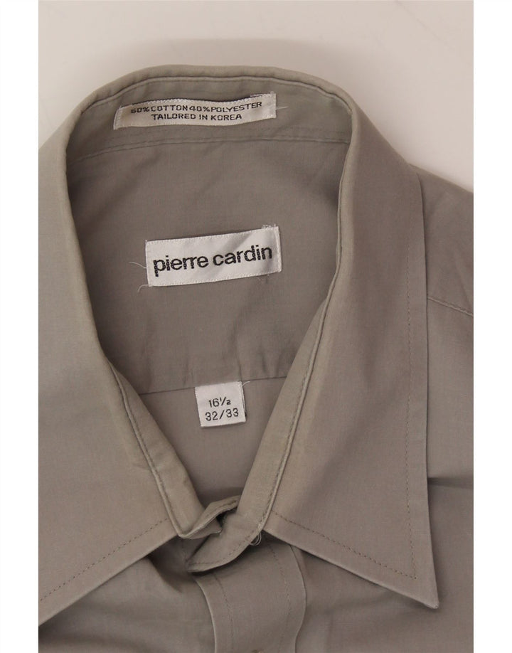 PIERRE CARDIN Mens Shirt Size 16 1/2 Large Grey Cotton Vintage Pierre Cardin and Second-Hand Pierre Cardin from Messina Hembry 