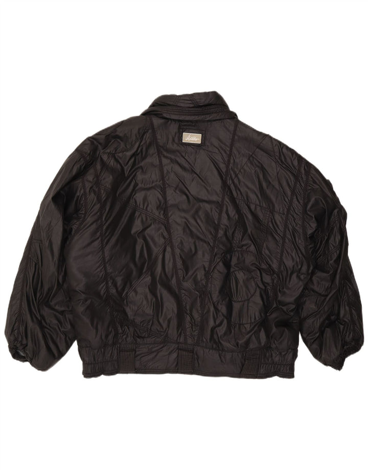 Vintage Γυναικείο Bomber Jacket IT 52 XL Μαύρο Πολυαμίδιο