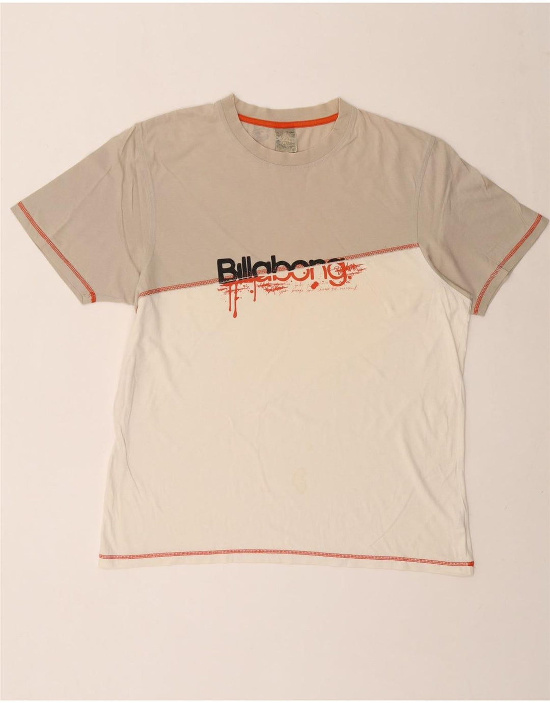 BILLABONG Ανδρικό γραφικό T-Shirt Top XL White Colourblock Βαμβακερό