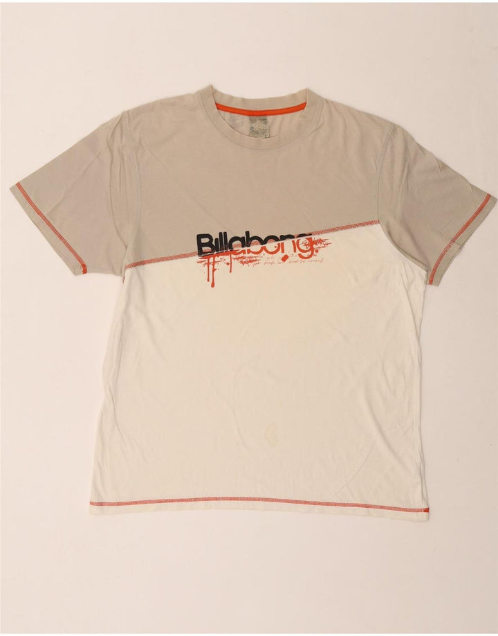 BILLABONG Ανδρικό γραφικό T-Shirt Top XL White Colourblock Βαμβακερό