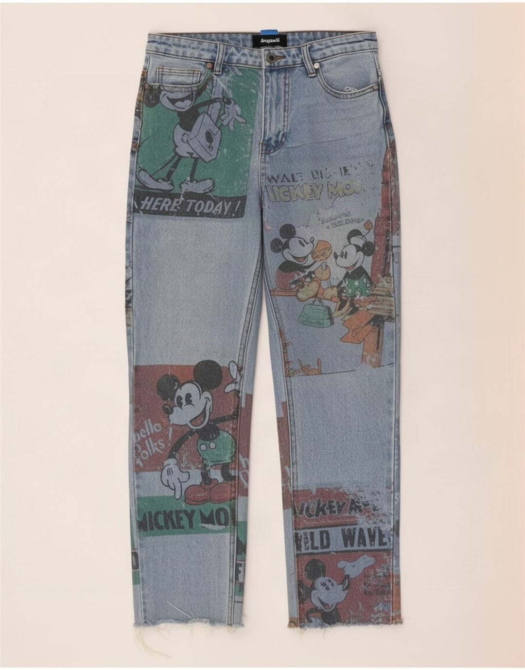 Desigual Γυναικεία Disney Straight Jeans EU 38 Medium W28 L26 Blue Patchwork