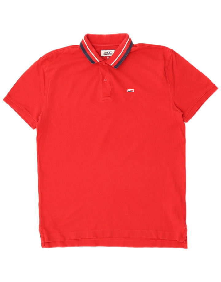 Ανδρικό πουκάμισο πόλο Tommy Hilfiger, Βαμβακερό μεσαίο κόκκινο ριγέ
