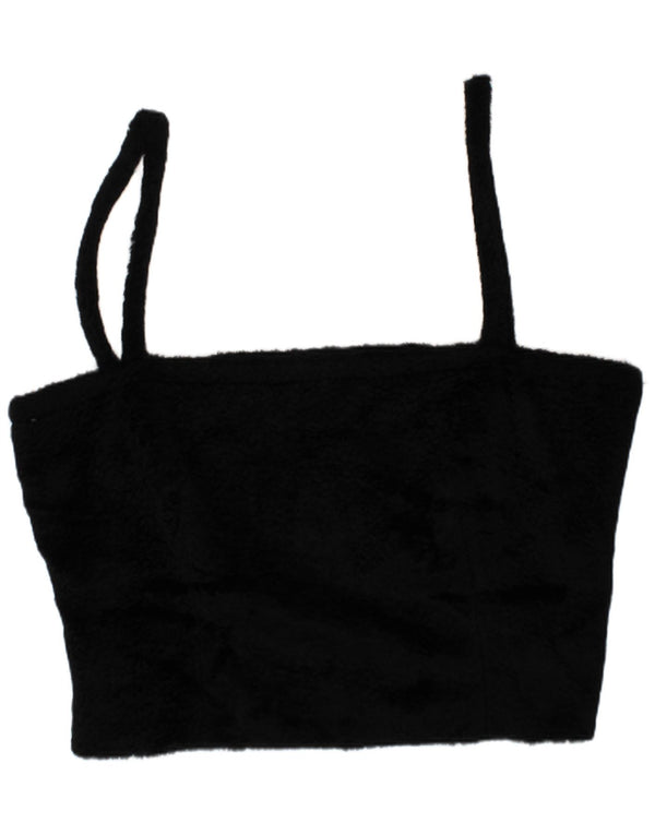 Mariella Burani Γυναικείο Amuleti Crop Top UK 14 Medium Black Viscose