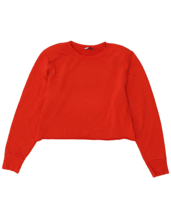 Zara Γυναικεία φούτερ Trafaluc Crop Jumper UK 16 Large Red