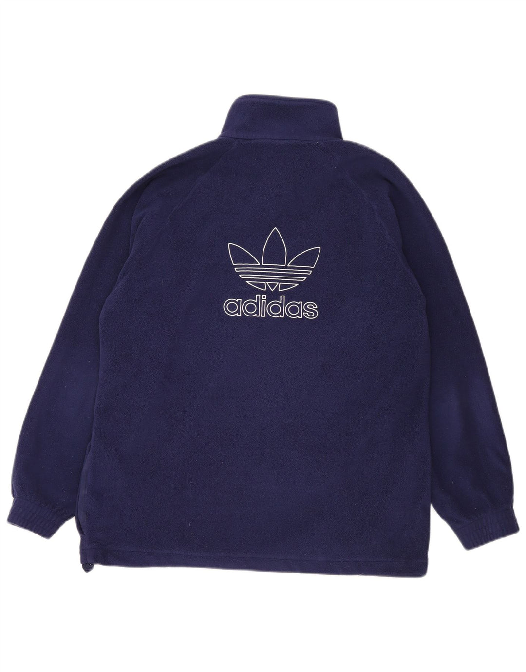 Adidas Ανδρικό γραφικό φερμουάρ με λαιμόκοψη Fleece Jumper Μεγάλο Navy Blue Polyester