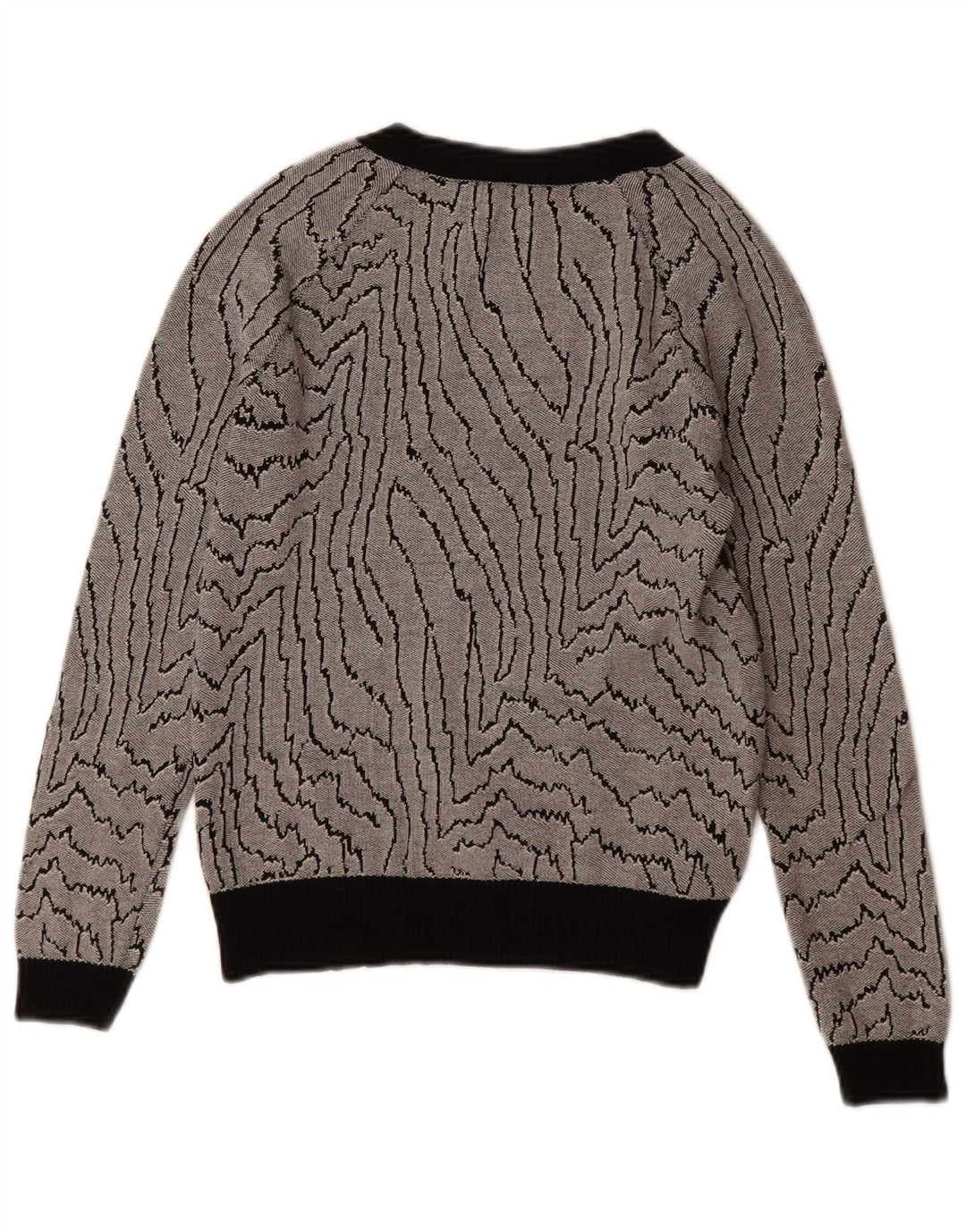 Γυναικεία φούτερ Reiss Abstract Pattern Jumper UK 6 XS Μαύρη βισκόζη
