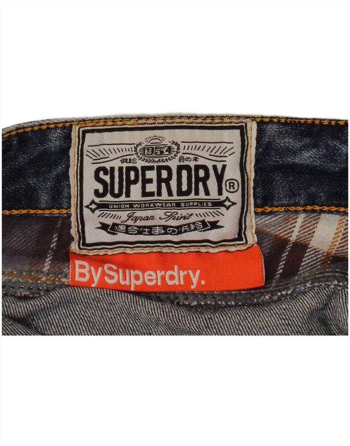 Γυναικείο τζιν σορτς SUPERDRY ταλαιπωρημένο W30 Μεσαίο μπλε βαμβακερό
