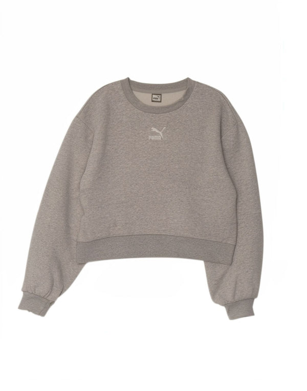 Γυναικεία φούτερ Puma Crop Graphic Jumper UK 10 Small Grey Sports