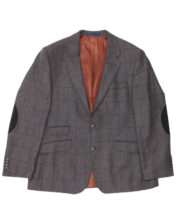 Woolrich Ανδρικό σακάκι με 2 κουμπιά σακάκι UK 48 4XL Grey Check Wool