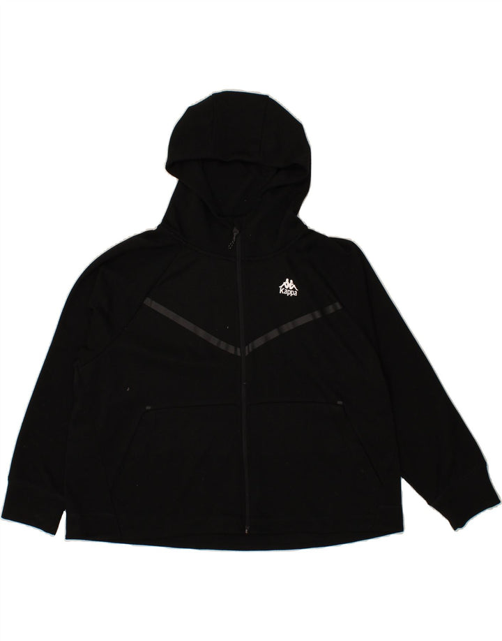 KAPPA Womens Oversized Zip Hoodie Sweater UK 16 Large Black Vintage Kappa and Second-Hand Kappa from Messina Hembry 