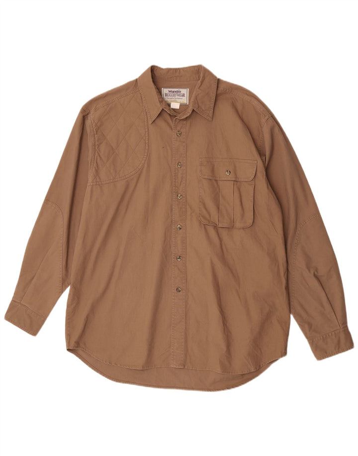 Ανδρικό πουκάμισο Wrangler XL Καφέ βαμβακερό
