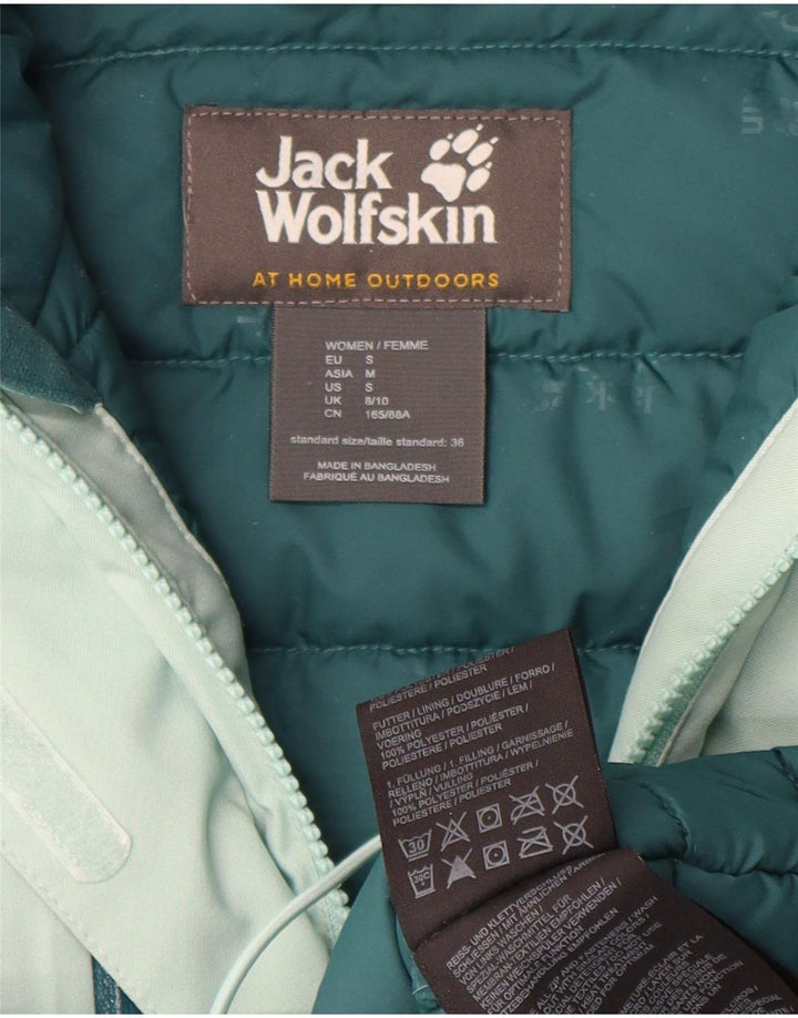 Jack Wolfskin γυναικείο μπουφάν με κουκούλα μεγάλου μεγέθους padded UK 8/10 Small Green