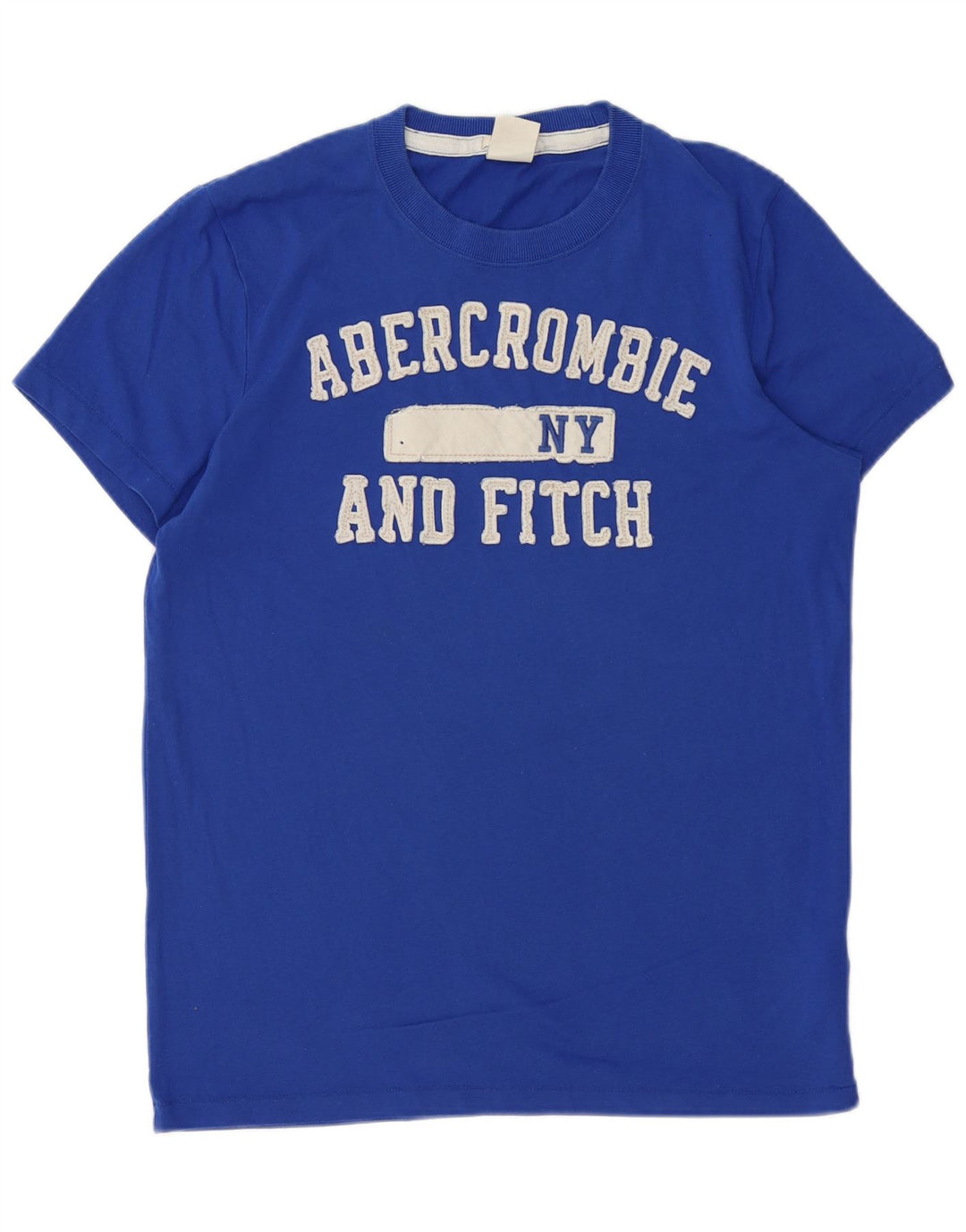 Ανδρικό γραφικό μπλουζάκι ABERCROMBIE & FITCH Μπλουζάκι με μεσαίο μπλε βαμβάκι
