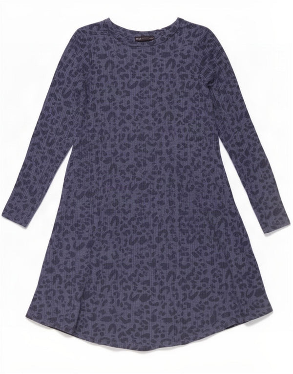 Marks & Spencer Γυναικείο φόρεμα A-Line UK 14 Medium Navy Blue Animal print