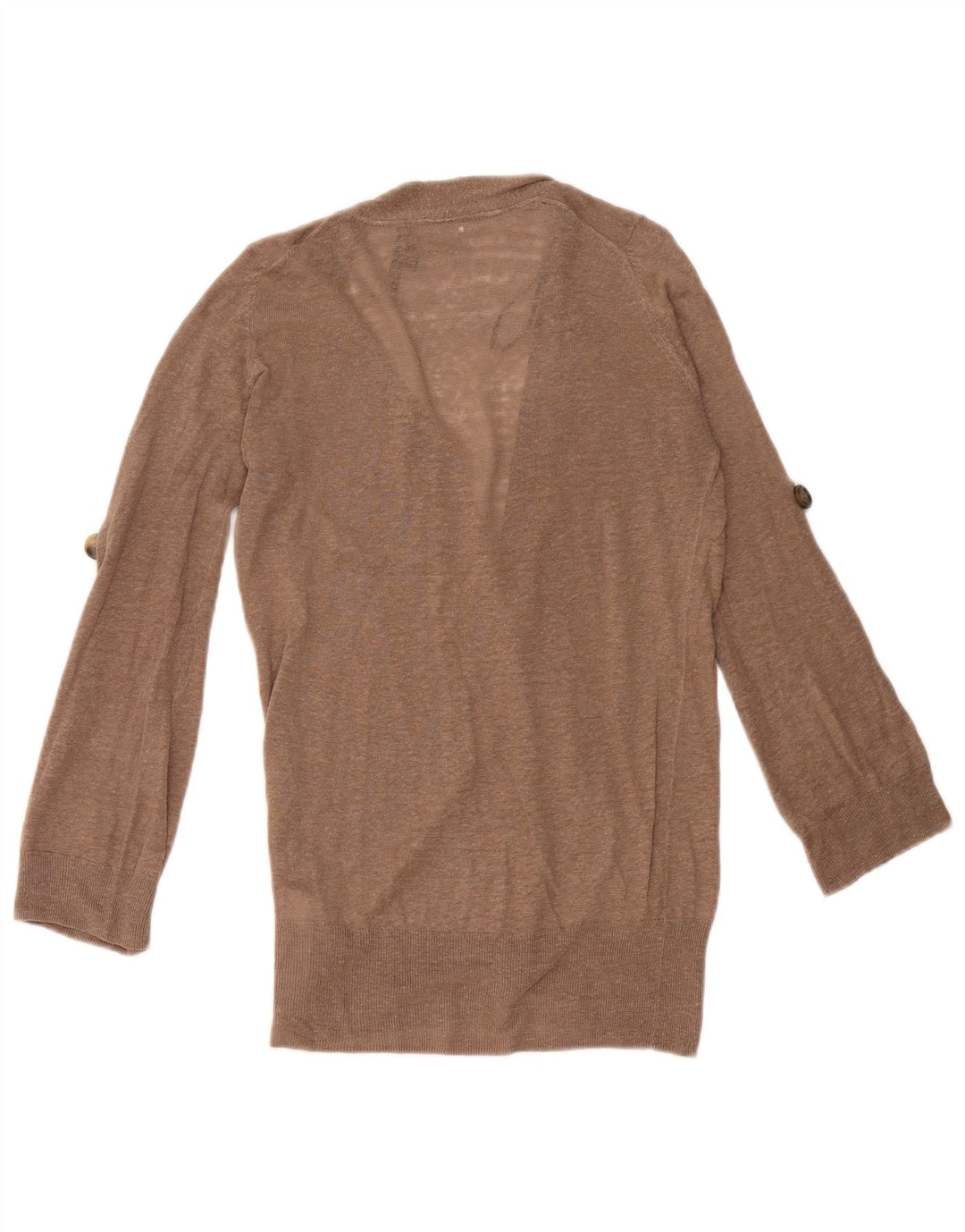 Massimo Dutti Γυναικείο πουλόβερ ζακέτα UK 10 Μικρό καφέ λινό
