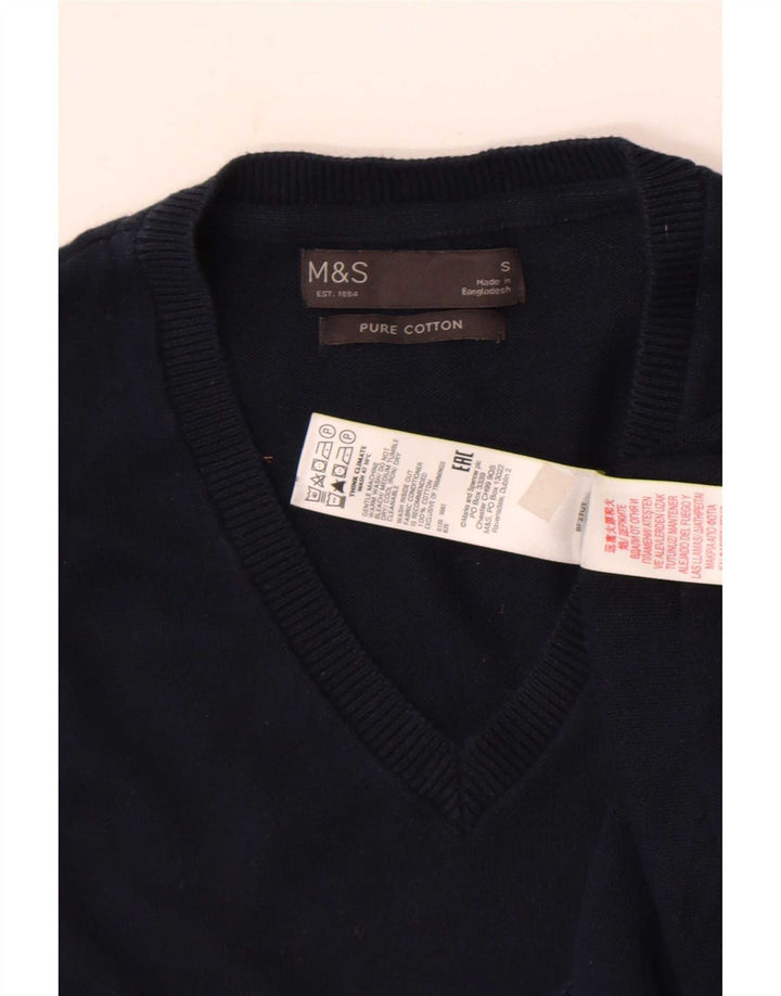 Marks & Spencer Ανδρικό γιλέκο Tank Top Small Navy Blue Cotton