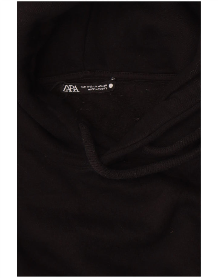Zara Γυναικείο Hoodie Jumper UK 14 Medium Black