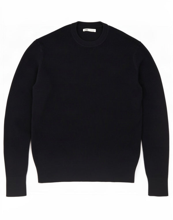 Ανδρικό πουλόβερ Zara Crew Neck Jumper Μικρό Ναυτικό Βαμβακερό