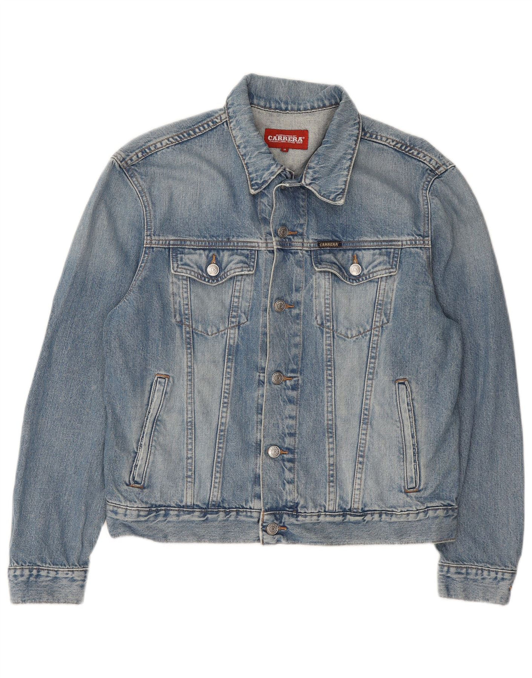 CARRERA Mens Denim Jacket UK 38 Medium Blue Cotton