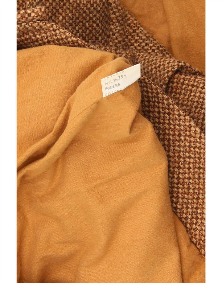 Vintage Γυναικείο Bomber Jacket UK 14 Μεσαίο καφέ μαλλί