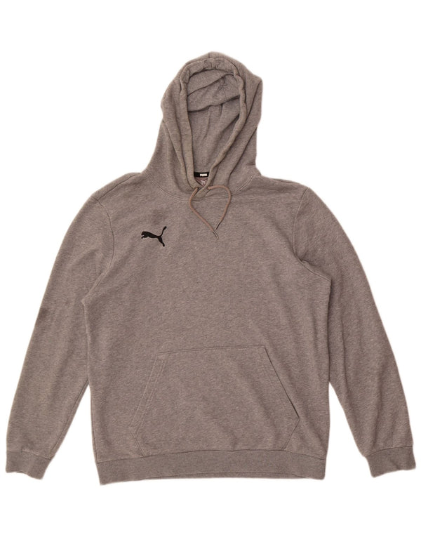 Puma Mens Hoodie Jumper Medium Grey Cotton