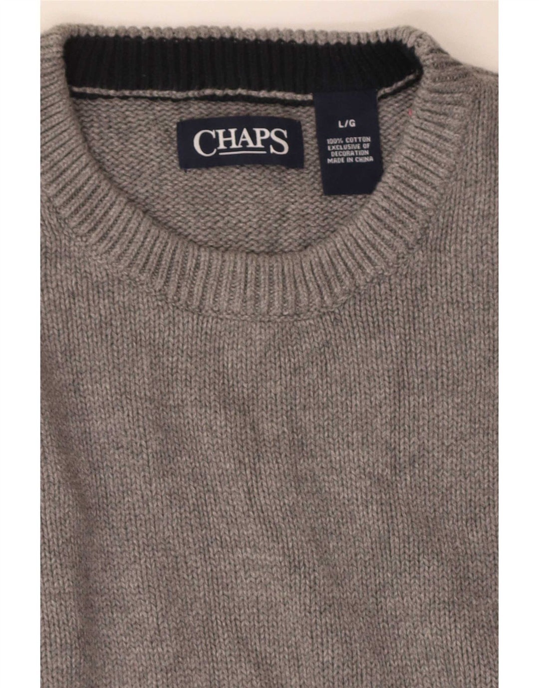 Ανδρικό πουλόβερ Chaps Regular Fit Crew Neck Jumper μεγάλο γκρι βαμβακερό