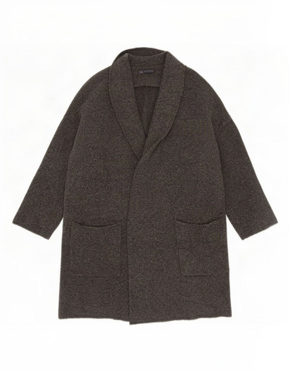 Marks & Spencer Γυναικείο Longline ανοιχτό πουλόβερ ζακέτα UK 10 Small Grey