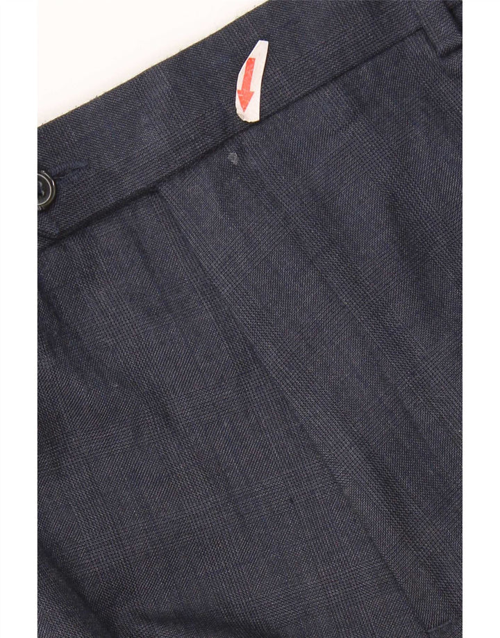Marks & Spencer Ανδρικό παντελόνι με φόρμα W42 L31 Navy Blue Check