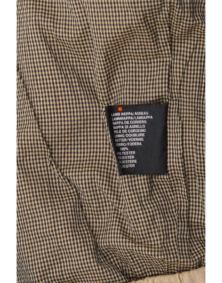 Vintage Ανδρικό Δερμάτινο Μπουφάν UK 42 XL Μπεζ
