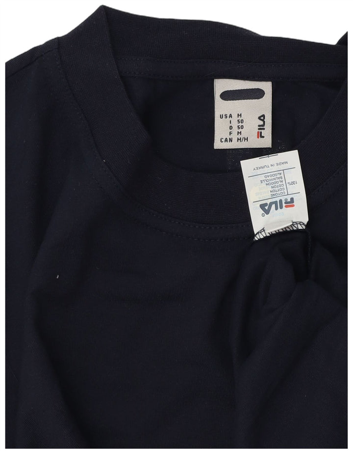 Ανδρικό γραφικό T-Shirt Fila Top μεσαίο μπλε ναυτικό βαμβακερό