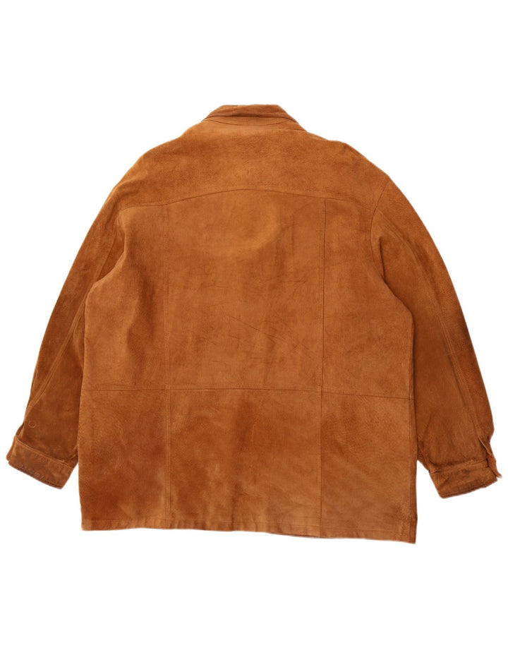 Vintage Ανδρικό πουκάμισο Suede IT 58 2XL Καφέ