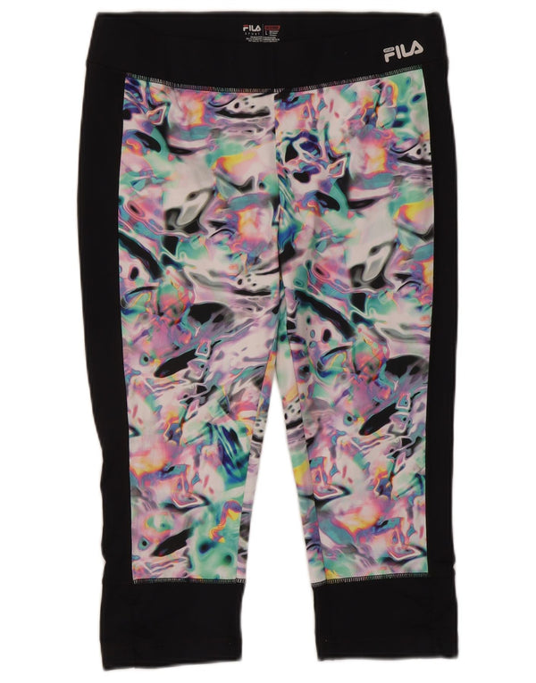 Fila Γυναικεία κολάν Capri Abstract Pattern UK 14 Large Black Polyester