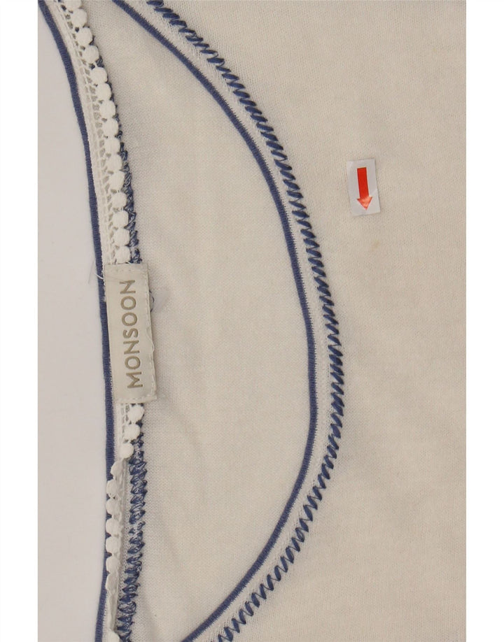 Γυναικεία μπλούζα MONSOON Top UK 16 Large Off White Floral Λευκά είδη