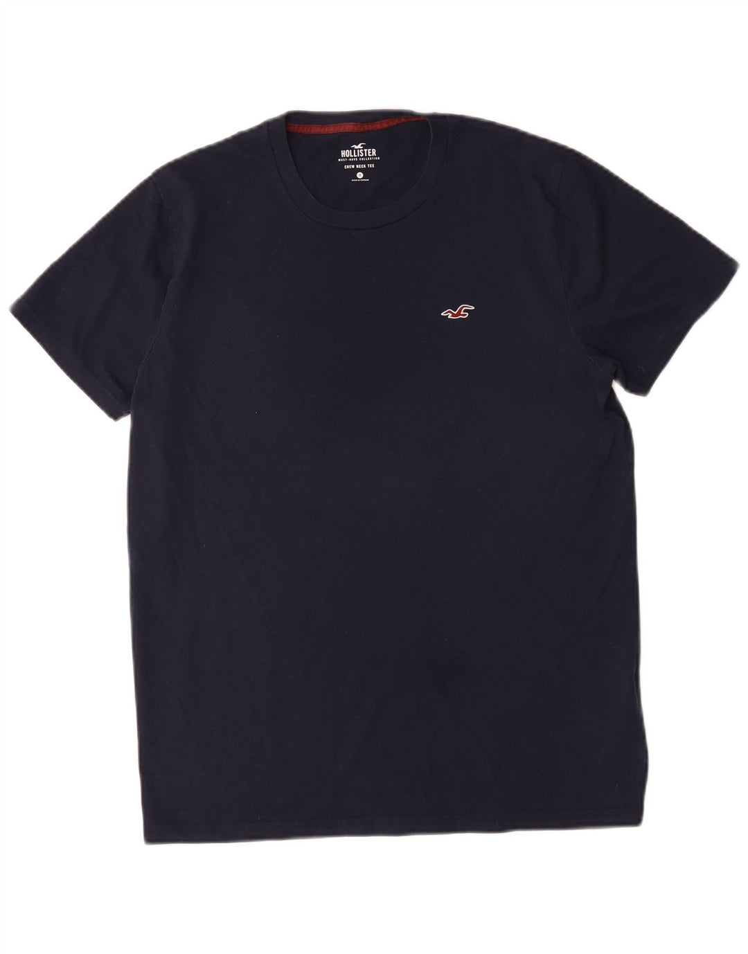 Ανδρικό μπλουζάκι Hollister Top από μεσαίο μπλε ναυτικό βαμβακερό