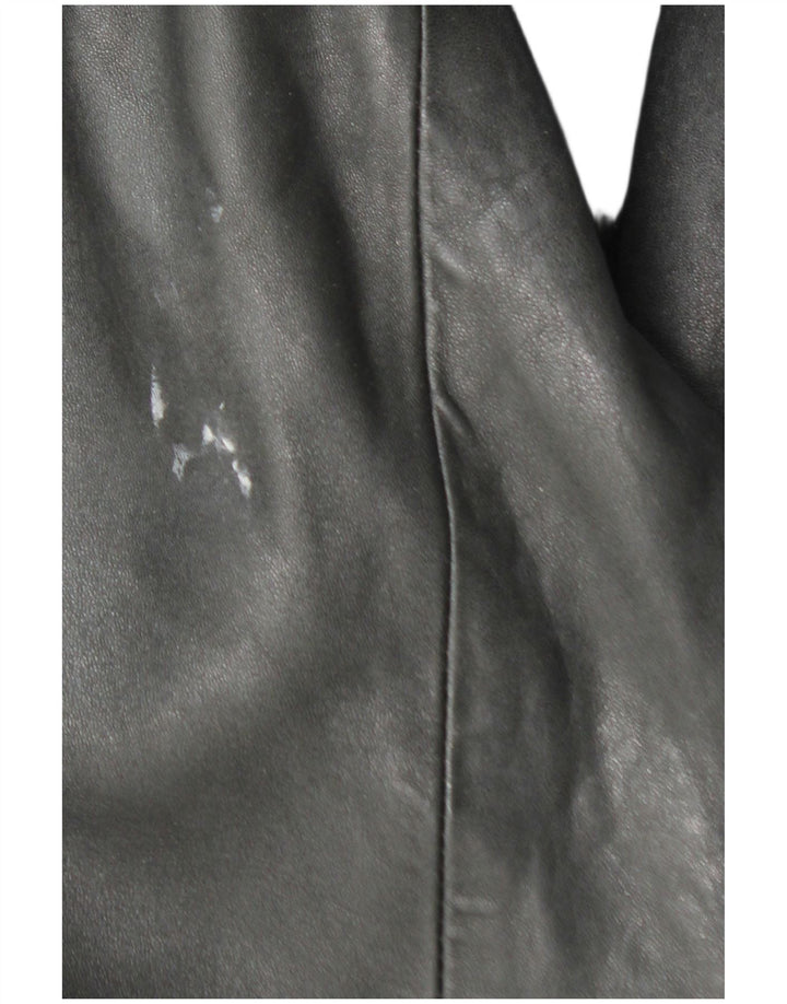 VINTAGE Γυναικείο Δερμάτινο Μπουφάν UK 10 Small Black Leather