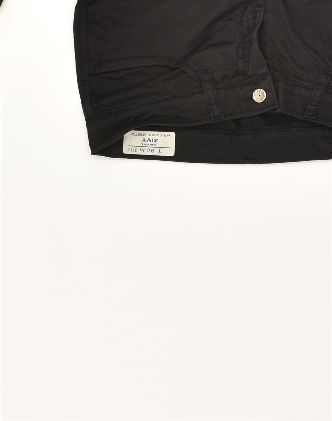 DIESEL Womens Zivy Straight Casual Trousers W26 L29 Black Cotton | Vintage Diesel | Thrift | Second-Hand Diesel | Used Clothing | Messina Hembry 