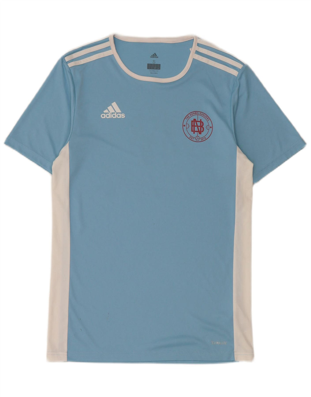Ανδρικό γραφικό T-shirt Adidas Climalite Top Small Blue Colorblock Πολυεστέρας