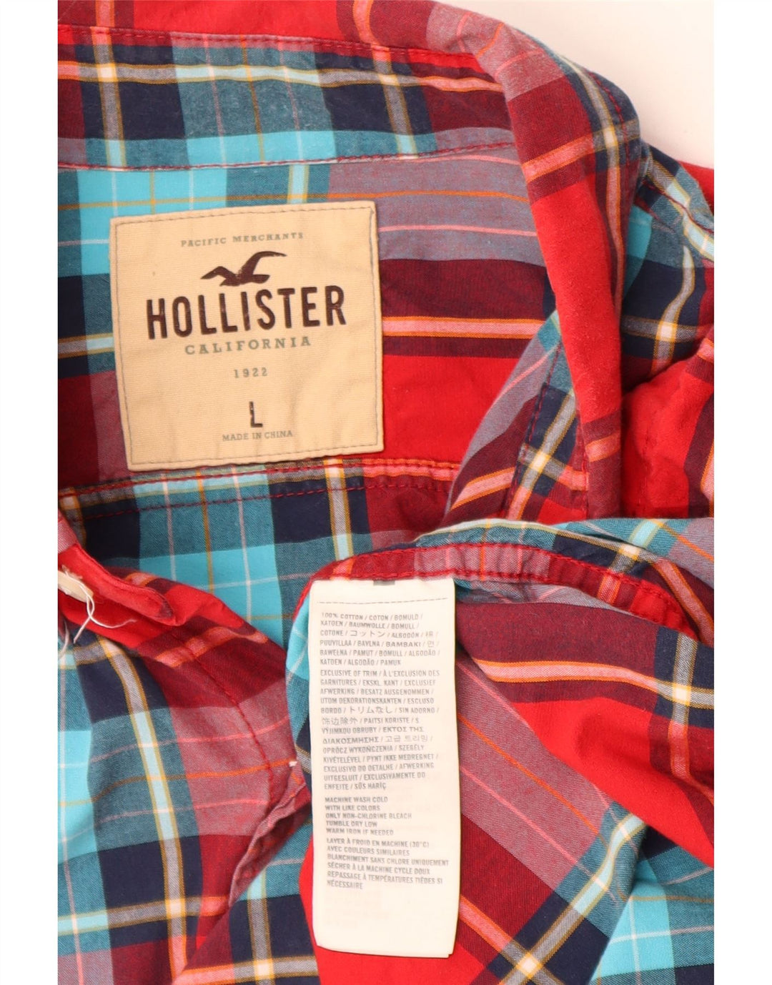 Ανδρικό πουκάμισο HOLLISTER μεγάλο κόκκινο βαμβακερό